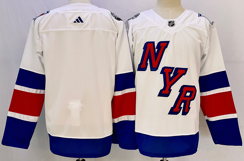 Men's New York Rangers White Blank jersey